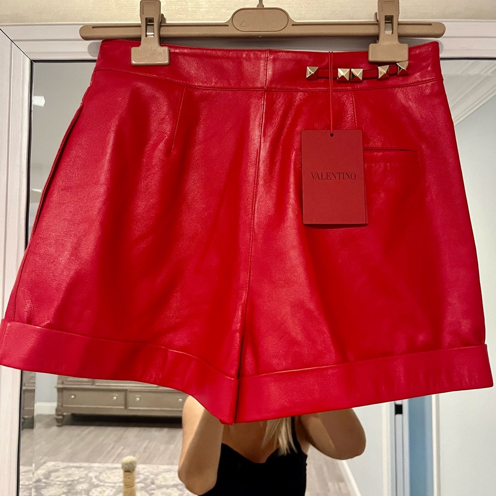 Valentino leather shorts